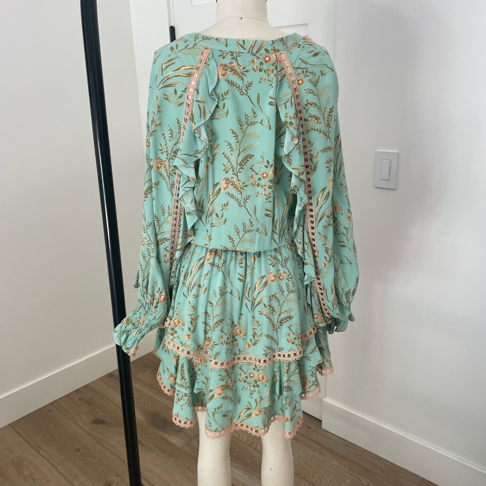 Spell Mint Floral Long Sleeve Dress - Picture 4 of 4